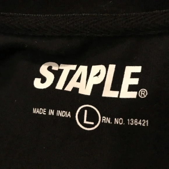 STAPLE PIGEON MEN'S BLACK Long Sleeve T-SHIRT Size L Large - Picture 7 of 8